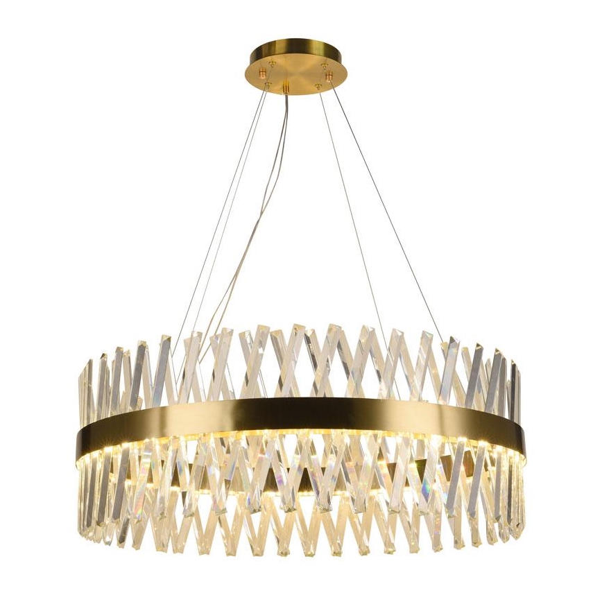 LED Dimbaar kristal Hanglamp aan een touw LED/110W/230V 3000-6500K goud + afstandsbediening