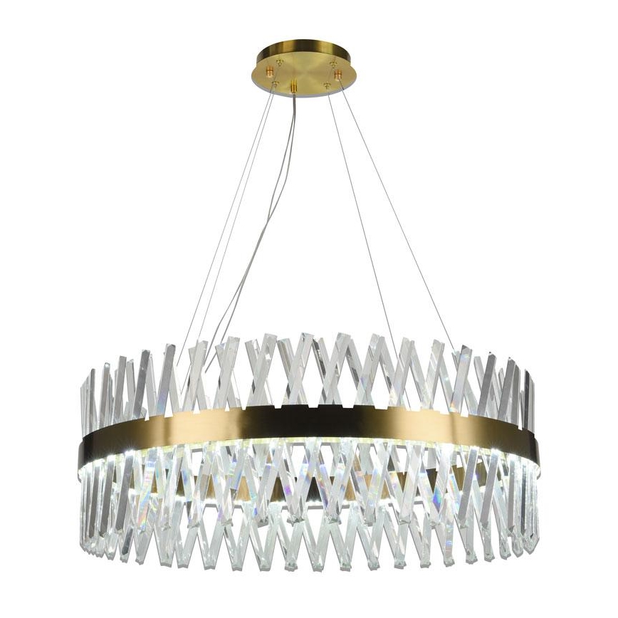 LED Dimbaar kristal Hanglamp aan een touw LED/110W/230V 3000-6500K goud + afstandsbediening
