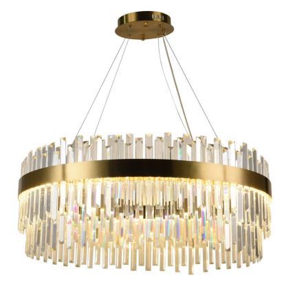 LED Dimbaar kristal Hanglamp aan een touw LED/110W/230V 3000-6500K goud + afstandsbediening