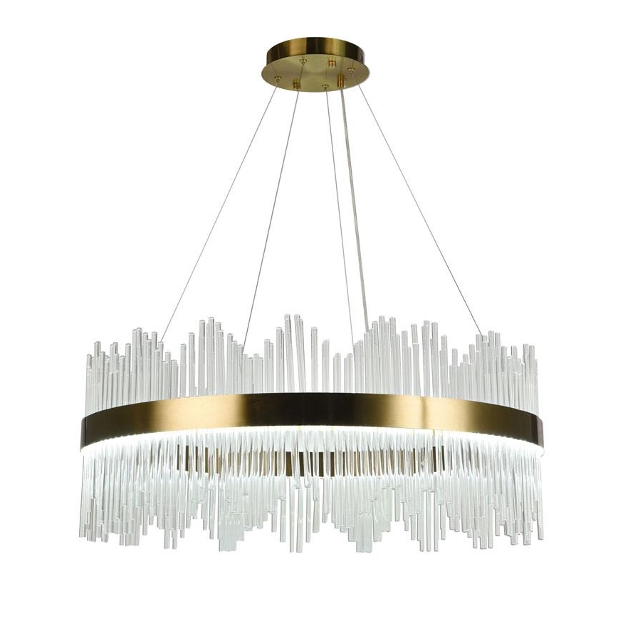 LED Dimbaar kristal Hanglamp aan een touw LED/110W/230V 3000-6500K goud + afstandsbediening