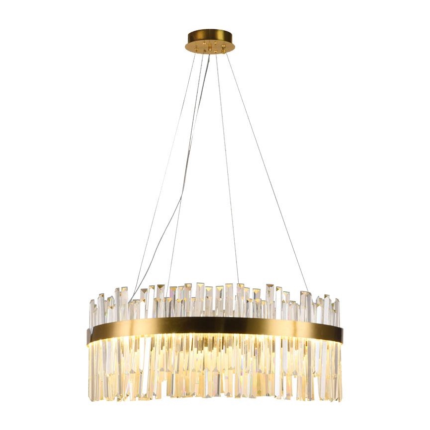 LED Dimbaar kristal Hanglamp aan een touw LED/110W/230V 3000-6500K goud + afstandsbediening