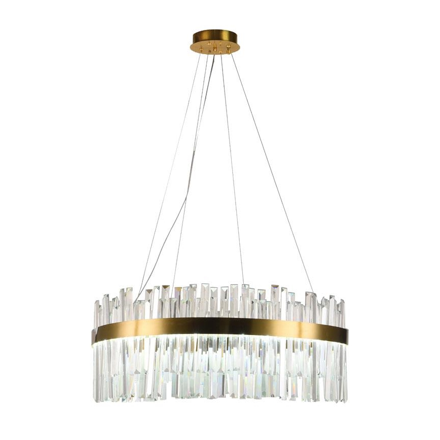LED Dimbaar kristal Hanglamp aan een touw LED/110W/230V 3000-6500K goud + afstandsbediening