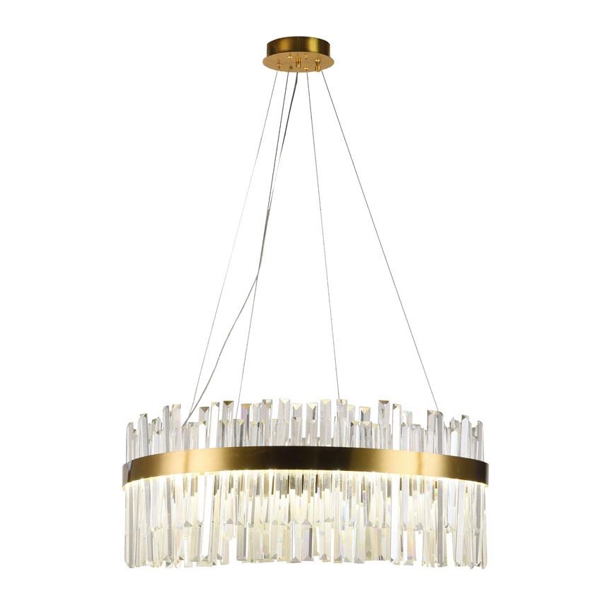 LED Dimbaar kristal Hanglamp aan een touw LED/110W/230V 3000-6500K goud + afstandsbediening