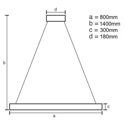 LED Dimbaar kristal Hanglamp aan een touw LED/110W/230V 3000-6500K goud + afstandsbediening