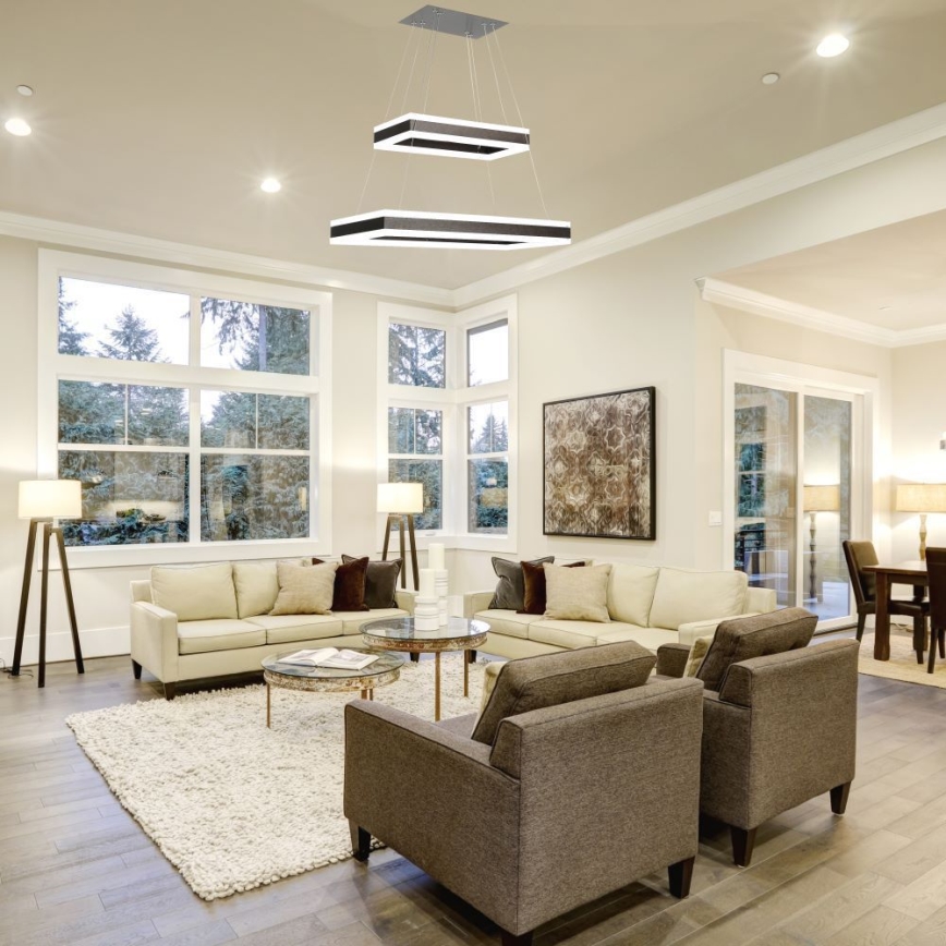 Dimbare LED hanglamp aan een koord LED/113W/230V 3000K bruin
