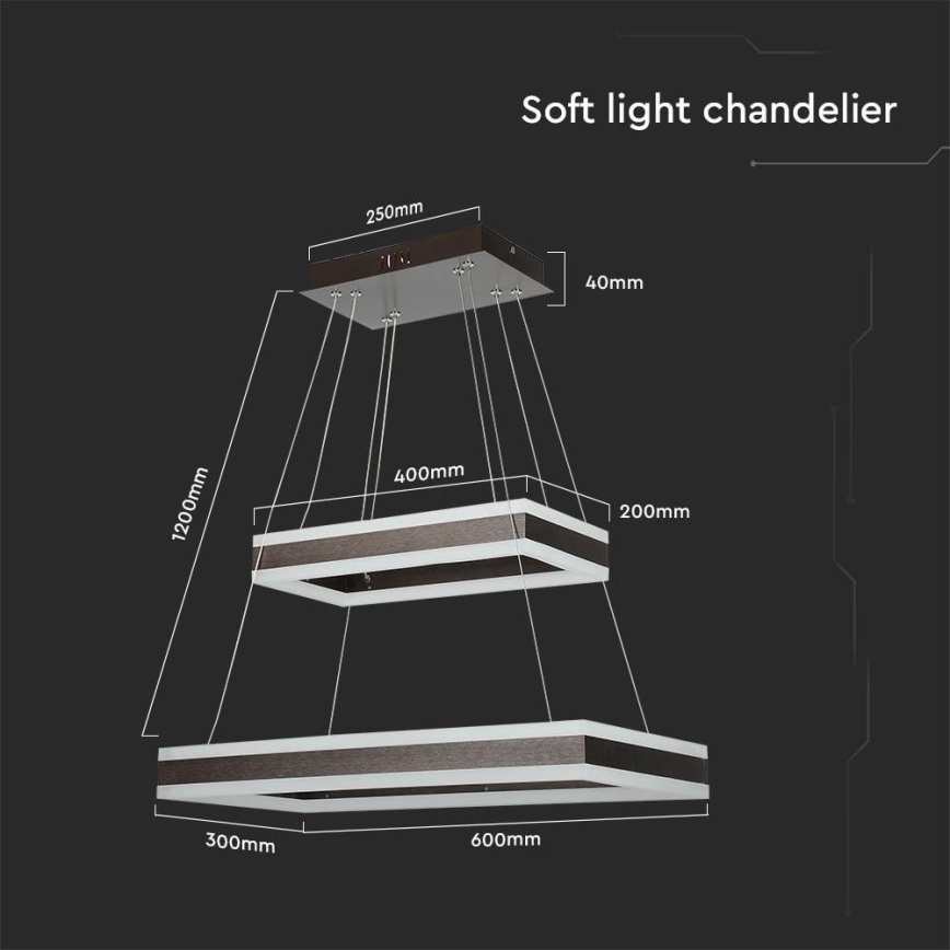 Dimbare LED hanglamp aan een koord LED/113W/230V 3000K bruin