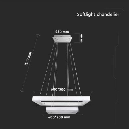 Dimbare LED hanglamp aan een koord LED/113W/230V 3000K wit