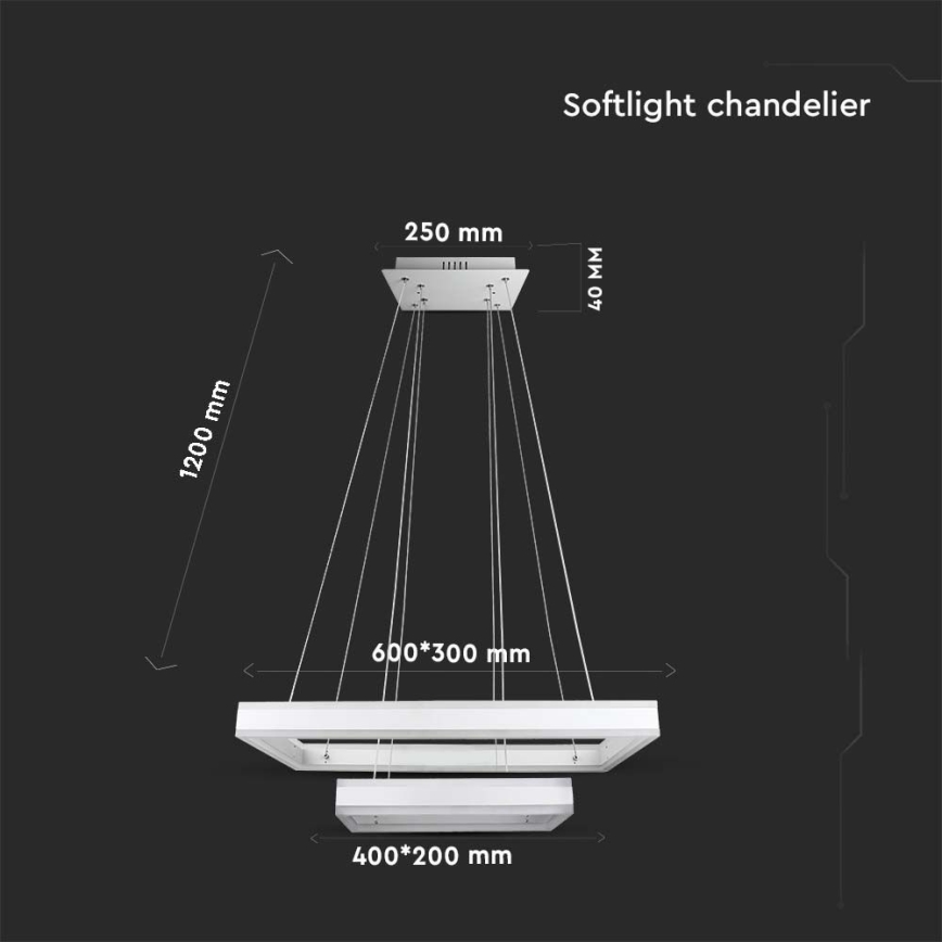 Dimbare LED hanglamp aan een koord LED/113W/230V 3000K wit