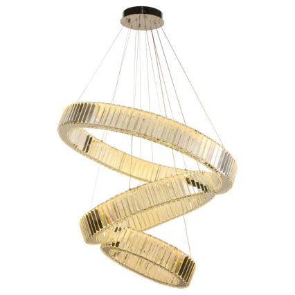 LED Dimbare kristallen hanglamp aan een snoer LED/115W/230V 3000-6500K glanzend chroom + afstandsbediening