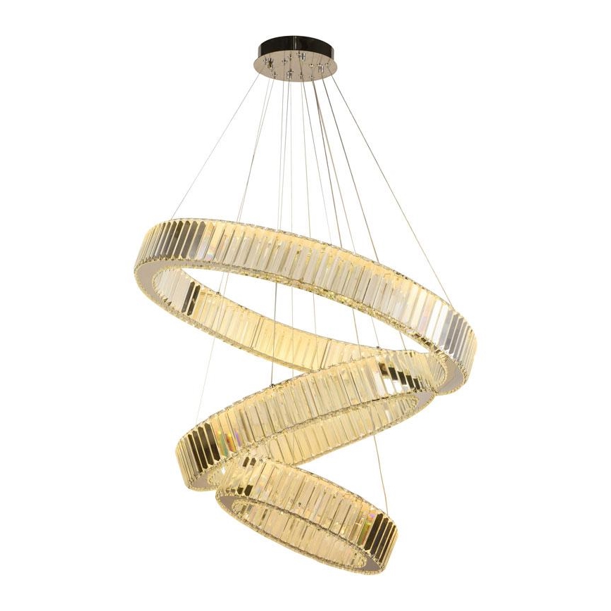 LED Dimbare kristallen hanglamp aan een snoer LED/115W/230V 3000-6500K glanzend chroom + afstandsbediening