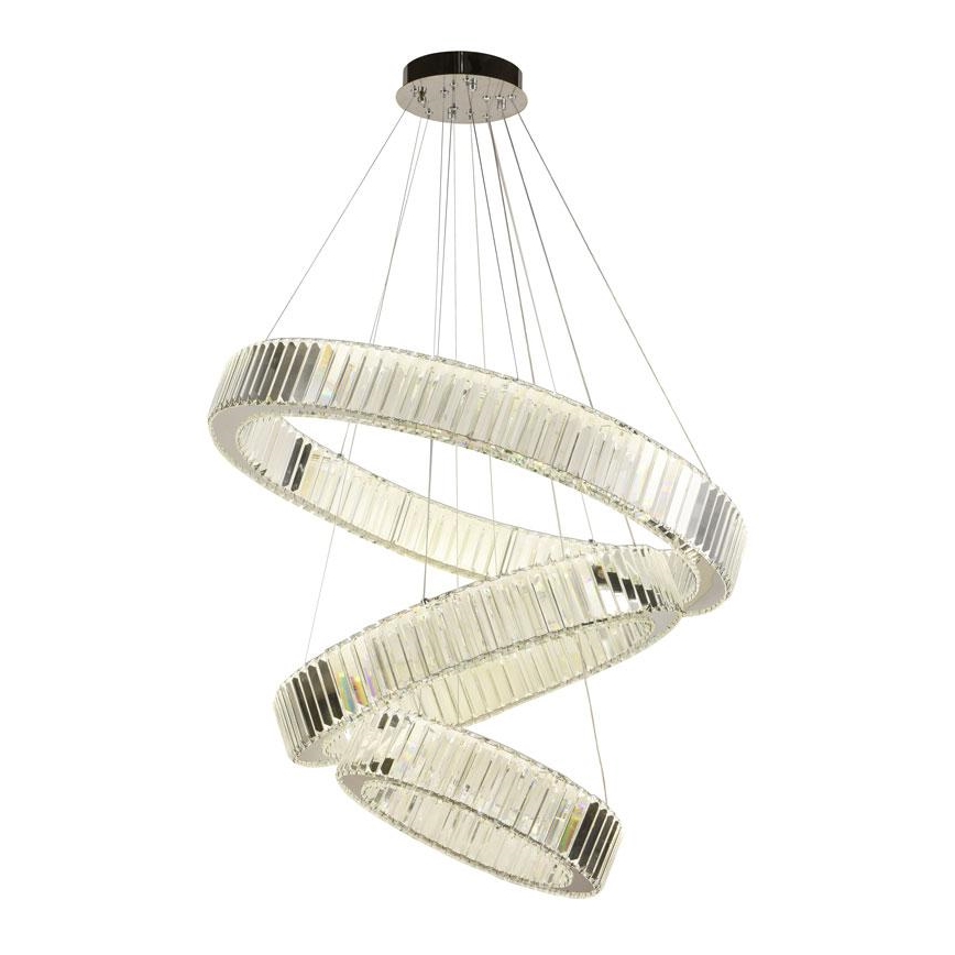 LED Dimbare kristallen hanglamp aan een snoer LED/115W/230V 3000-6500K glanzend chroom + afstandsbediening