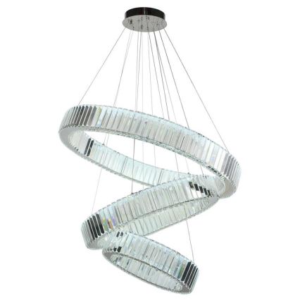 LED Dimbare kristallen hanglamp aan een snoer LED/115W/230V 3000-6500K glanzend chroom + afstandsbediening