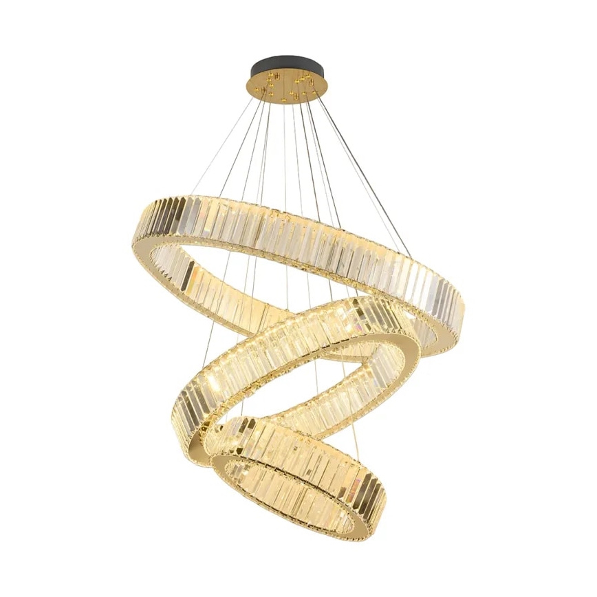 LED Dimbaar kristal Hanglamp aan een touw LED/115W/230V 3000-6500K chroom/goud + afstandsbediening