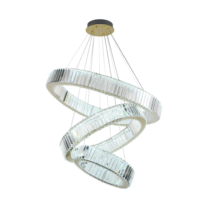 LED Dimbaar kristal Hanglamp aan een touw LED/115W/230V 3000-6500K chroom/goud + afstandsbediening