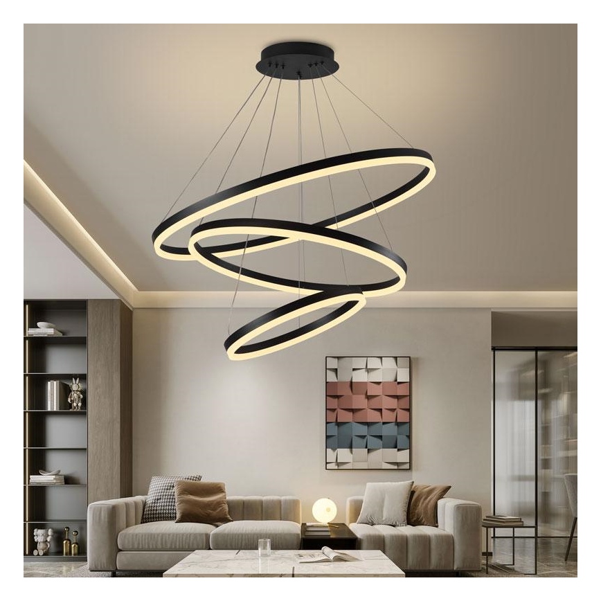 Dimbare LED hanglamp aan een koord LED/125W/230V 3000-6500K diameter 80 cm + afstandsbediening
