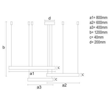 Dimbare LED hanglamp aan een koord LED/125W/230V 3000-6500K + afstandsbediening