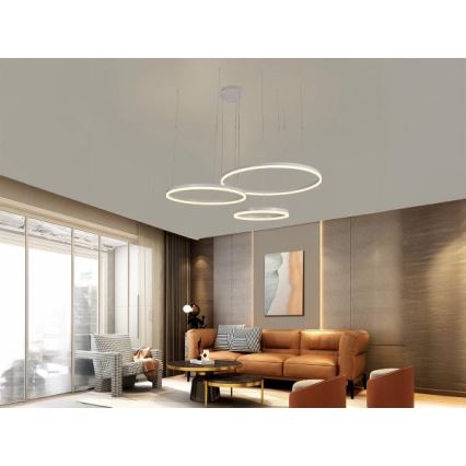 Dimbare LED hanglamp aan een koord LED/125W/230V 3000-6500K diameter 80 cm + afstandsbediening
