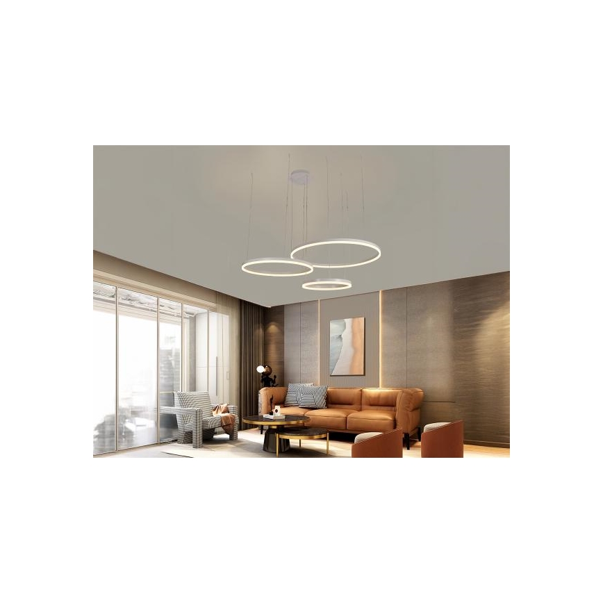 Dimbare LED hanglamp aan een koord LED/125W/230V 3000-6500K diameter 80 cm + afstandsbediening
