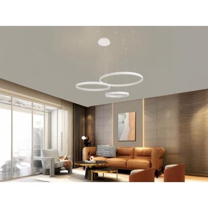 Dimbare LED hanglamp aan een koord LED/125W/230V 3000-6500K diameter 80 cm + afstandsbediening