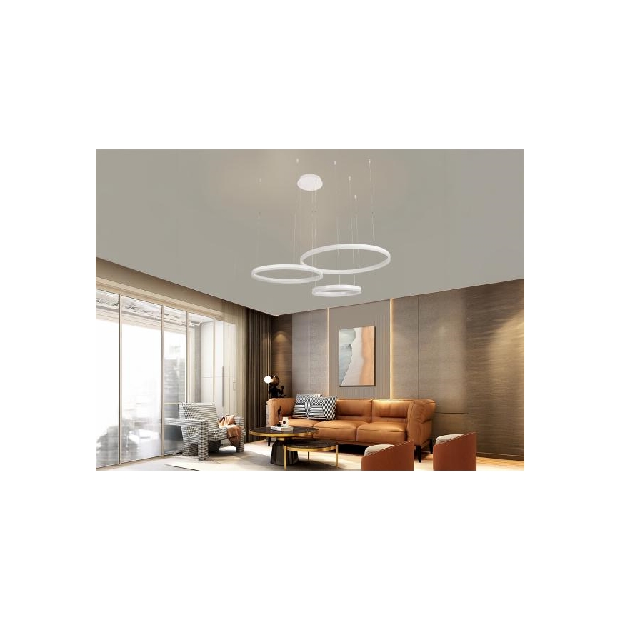 Dimbare LED hanglamp aan een koord LED/125W/230V 3000-6500K diameter 80 cm + afstandsbediening