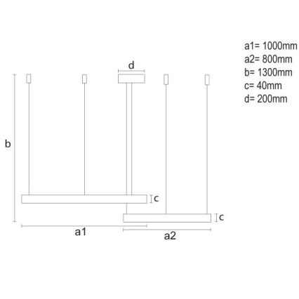 Dimbare LED hanglamp aan een koord LED/128W/230V 3000-6500K + afstandsbediening