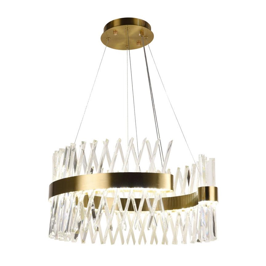 LED Dimbaar kristal Hanglamp aan een touw LED/130W/230V 3000-6500K goud + afstandsbediening