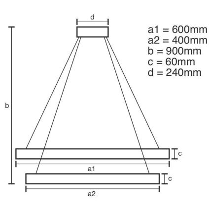 Dimbare LED hanglamp aan een koord LED/135W/230V 3000-6500K diameter 60 cm + afstandsbediening