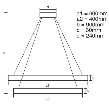 Dimbare LED hanglamp aan een koord LED/135W/230V 3000-6500K diameter 60 cm + afstandsbediening