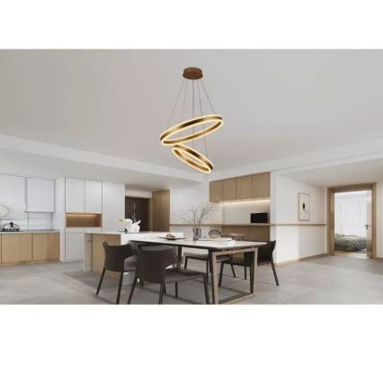 Dimbare LED hanglamp aan een koord LED/135W/230V 3000-6500K diameter 60 cm + afstandsbediening
