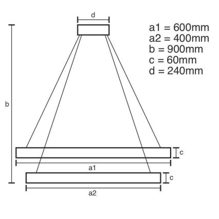 Dimbare LED hanglamp aan een koord LED/135W/230V 3000-6500K diameter 60 cm + afstandsbediening