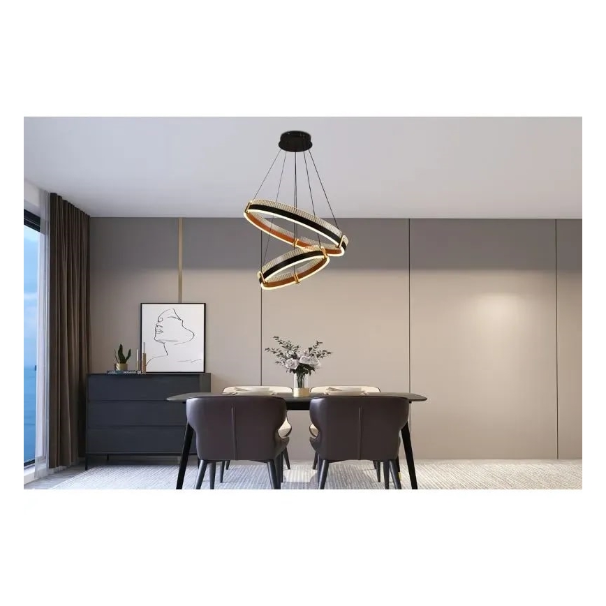 Dimbare LED hanglamp aan een koord LED/140W/230V 3000-6500K + afstandsbediening