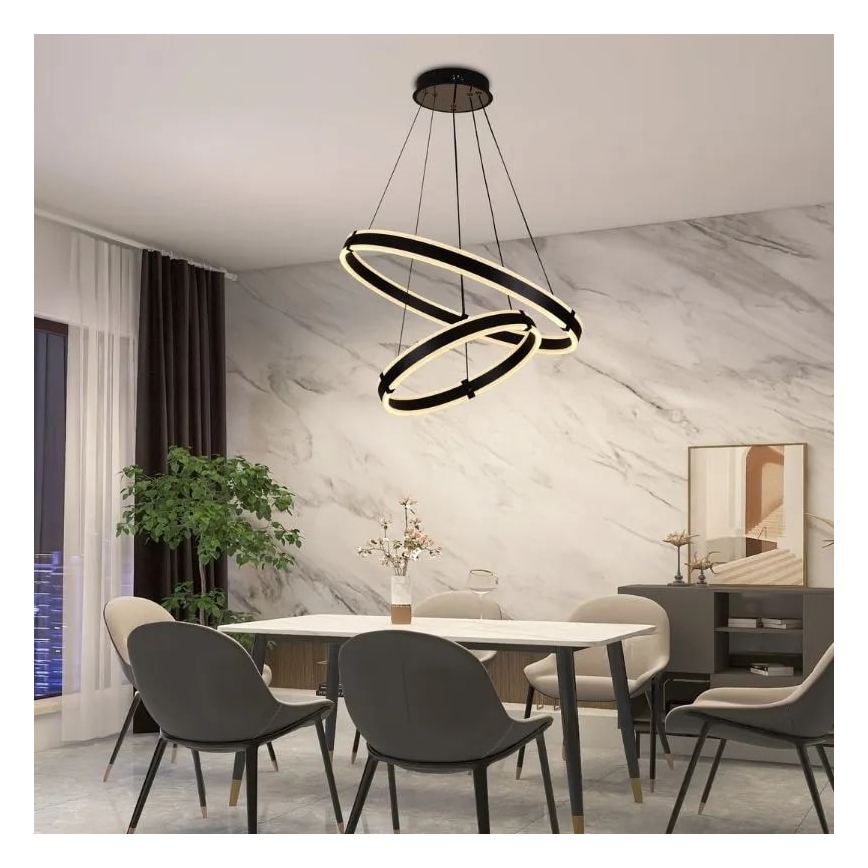Dimbare LED hanglamp aan een koord LED/140W/230V 3000-6500K + afstandsbediening