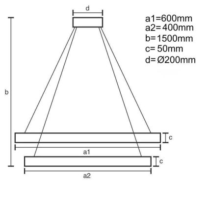 Dimbare LED hanglamp aan een koord LED/140W/230V 3000-6500K + afstandsbediening