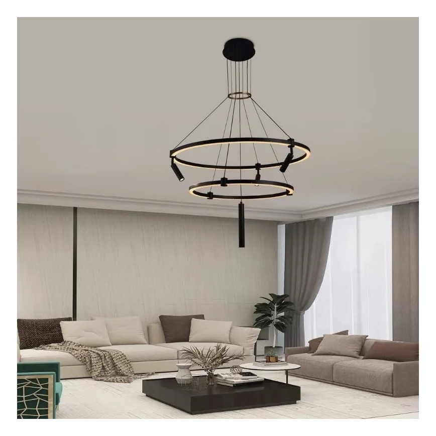 Dimbare LED hanglamp aan een koord LED/140W/230V 3000-6500K + afstandsbediening