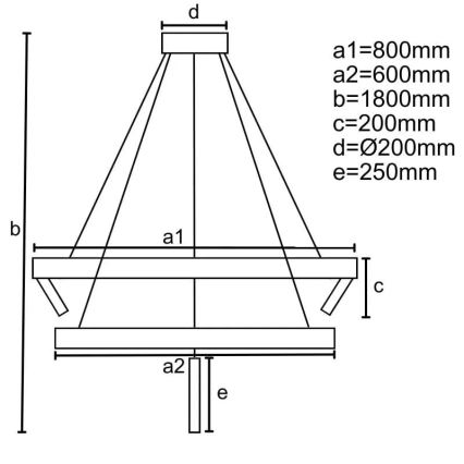 Dimbare LED hanglamp aan een koord LED/140W/230V 3000-6500K + afstandsbediening