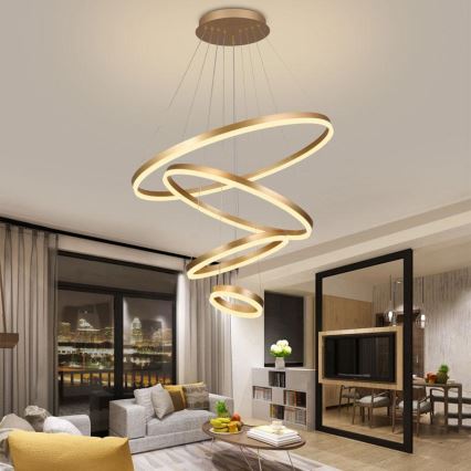 Dimbare LED hanglamp aan een koord LED/165W/230V 3000-6500K diameter 80 cm + afstandsbediening