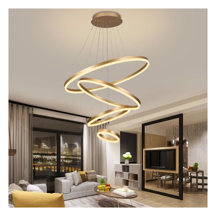 Dimbare LED hanglamp aan een koord LED/165W/230V 3000-6500K diameter 80 cm + afstandsbediening