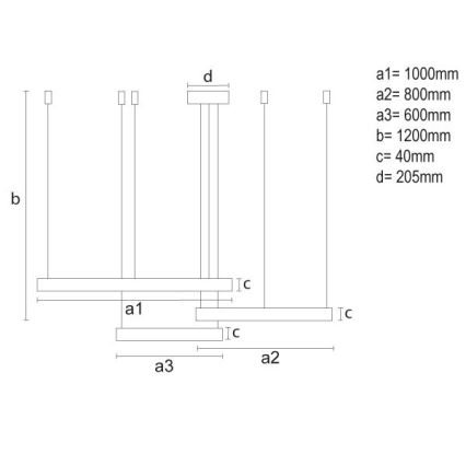 Dimbare LED hanglamp aan een koord LED/170W/230V 3000-6500K + afstandsbediening