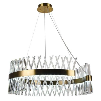 LED Dimbaar kristal Hanglamp aan een touw LED/175W/230V 3000-6500K goud + afstandsbediening