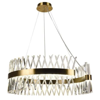 LED Dimbaar kristal Hanglamp aan een touw LED/175W/230V 3000-6500K goud + afstandsbediening