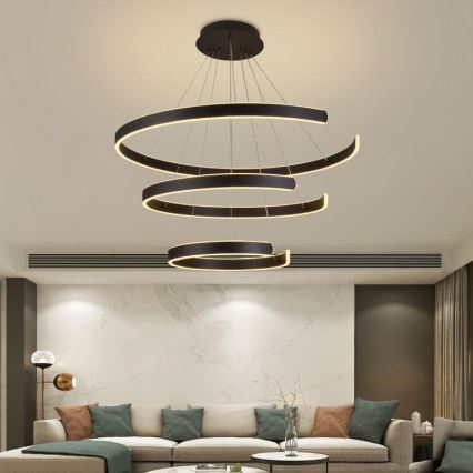 Dimbare LED hanglamp aan een koord LED/220W/230V 3000-6500K diameter 80 cm + afstandsbediening