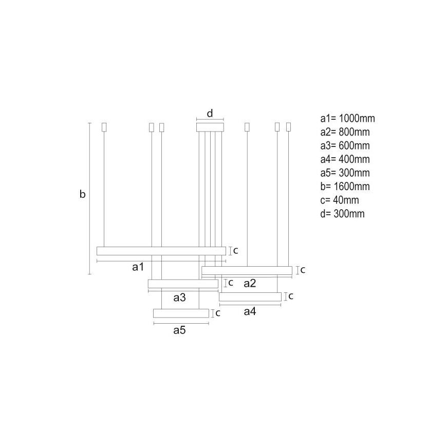 Dimbare LED hanglamp aan een koord LED/220W/230V 3000-6500K diameter 100 cm + afstandsbediening