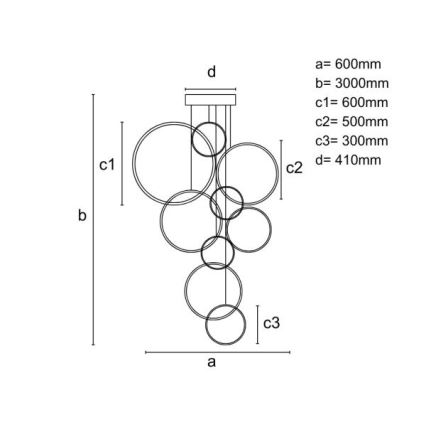 Dimbare LED hanglamp aan een koord LED/290W/230V 3000-6500K + afstandsbediening