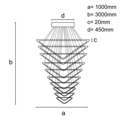 Dimbare LED hanglamp aan een koord LED/385W/230V 3000-6500K diameter 100 cm + afstandsbediening