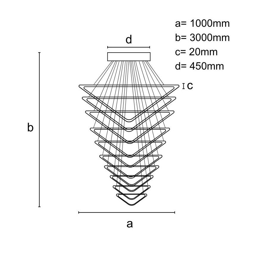Dimbare LED hanglamp aan een koord LED/385W/230V 3000-6500K diameter 100 cm + afstandsbediening