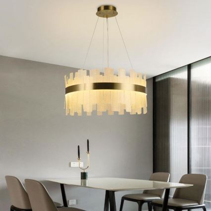 LED Dimbaar kristal Hanglamp aan een touw LED/40W/230V 3000-6500K + afstandsbediening