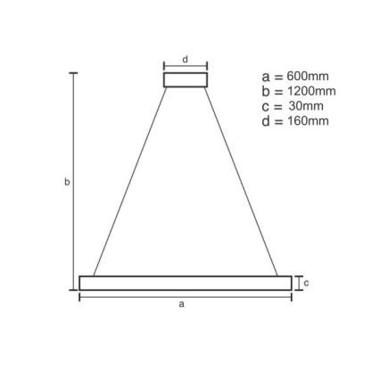 Dimbare LED hanglamp aan een koord LED/40W/230V 3000-6500K + afstandsbediening