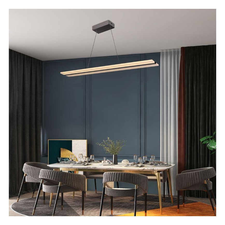 Dimbare LED hanglamp aan een koord LED/40W/230V 3000-6500K chroom + afstandsbediening