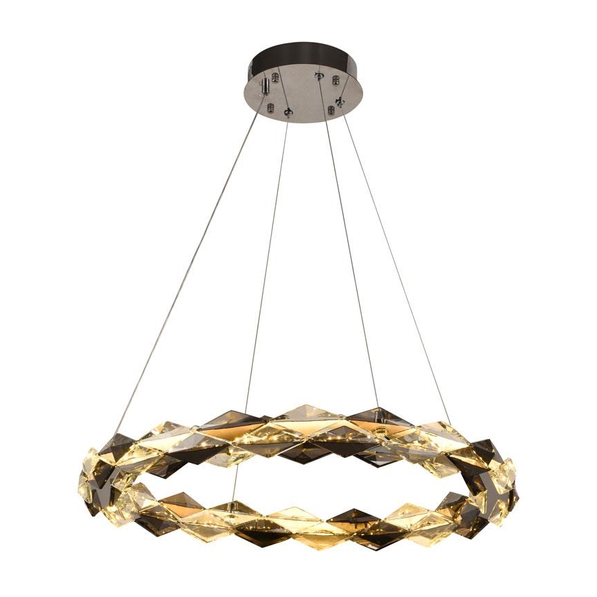 LED Dimbare kristallen hanglamp aan een snoer LED/40W/230V 3000-6500K glanzend chroom + afstandsbediening
