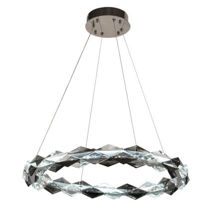 LED Dimbare kristallen hanglamp aan een snoer LED/40W/230V 3000-6500K glanzend chroom + afstandsbediening